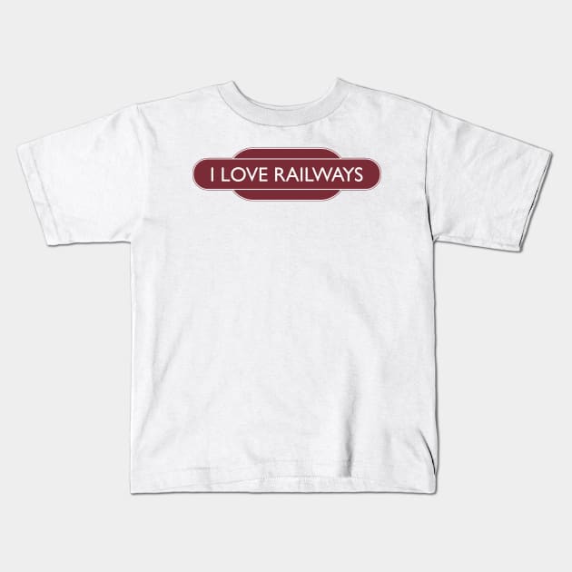 I Love Railways Kids T-Shirt by SteveHClark